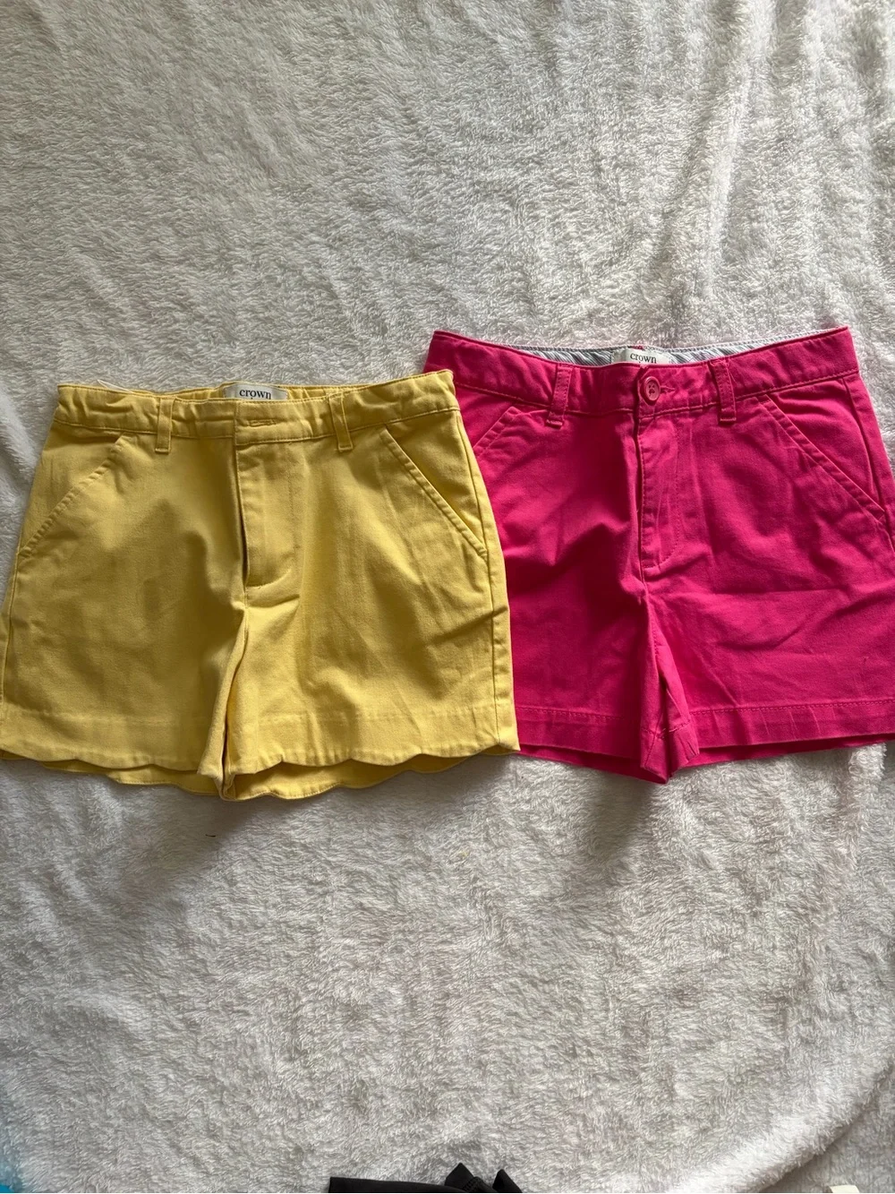 Crown & Ivy Girls Chino Shorts Lot Pink Yellow Size 12